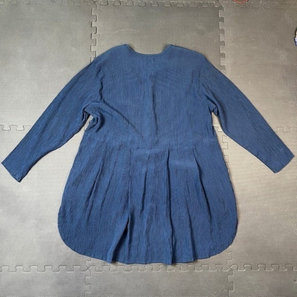 FLAX Tunic Top Blouse Womens M Medium Lagenlook Loose Fit Coastal Artsy Dress - Picture 2 of 12